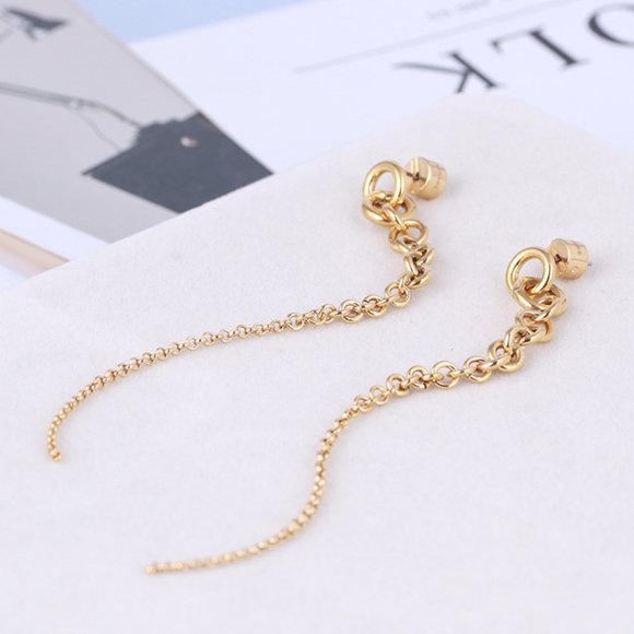 Michael Kors Chain Gold Tassel Earrings - Picture 1 of 5